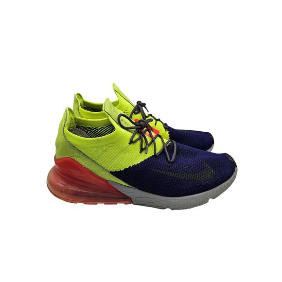 Nike Air Max 270 Flyknit shoes in the Regency Purple and Volt Mens Sz 13 main image 5